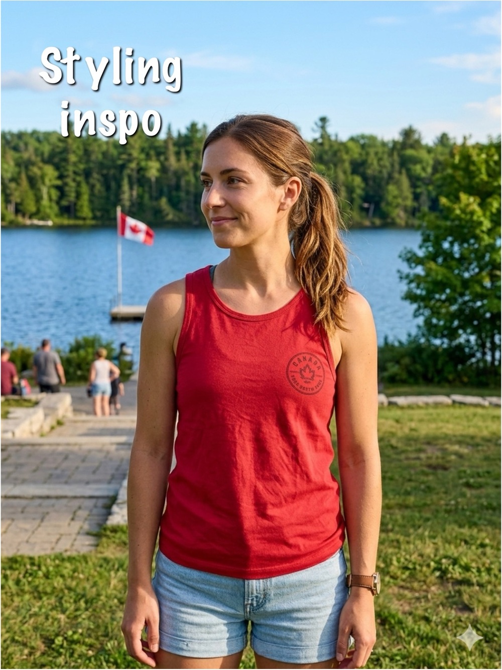 Bluenotes Canada Red Graphic Tank Top - Picture 2 of 7